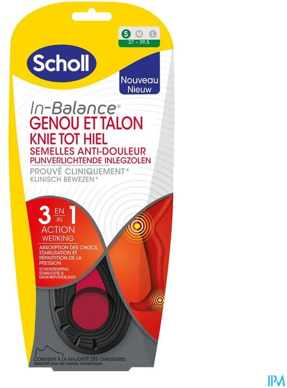 Scholl Semelles In Blance Anti Douleur Genou Talon S 1 Paire