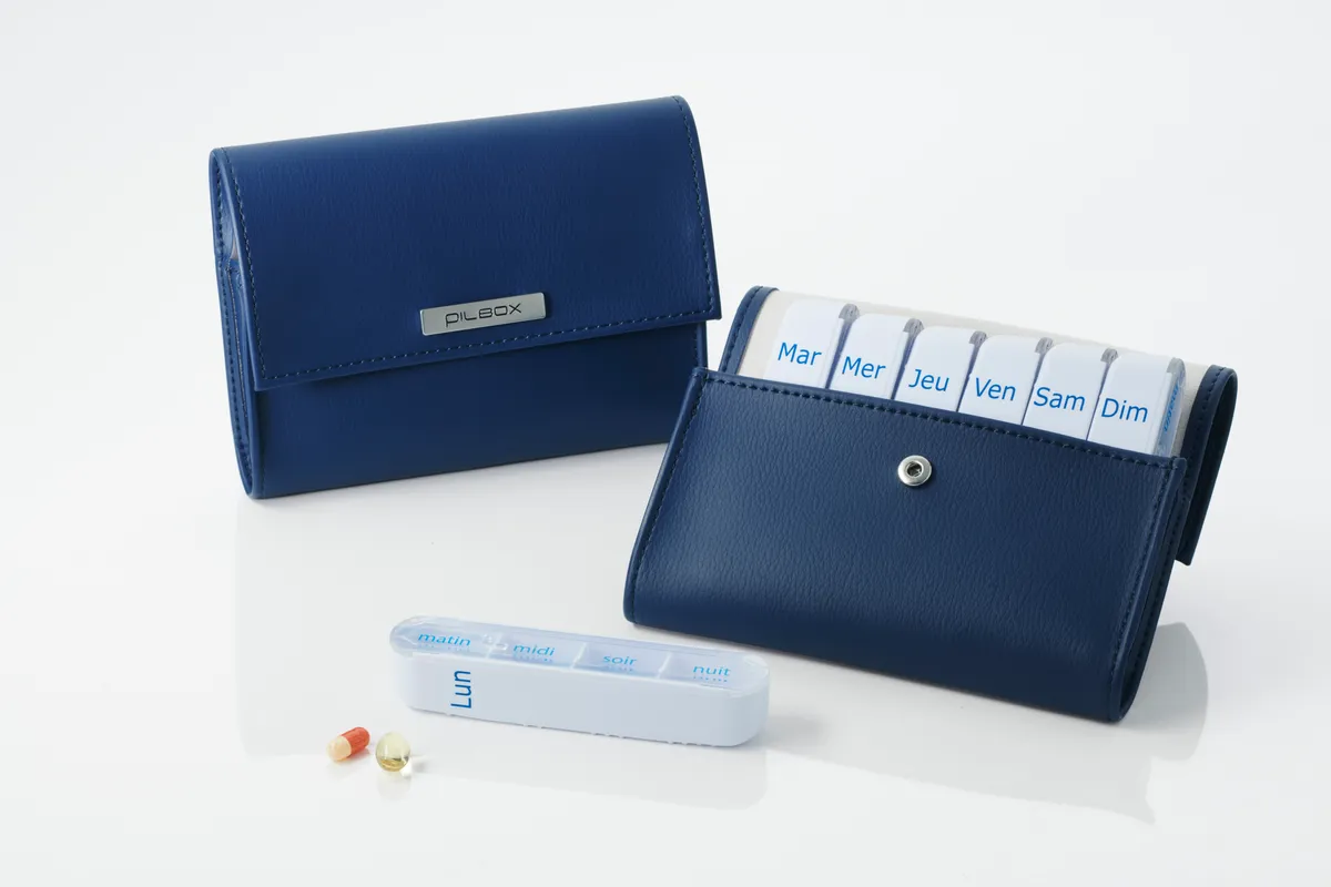 Pilbox Pilulier Semainier Liberty Bleu Marine