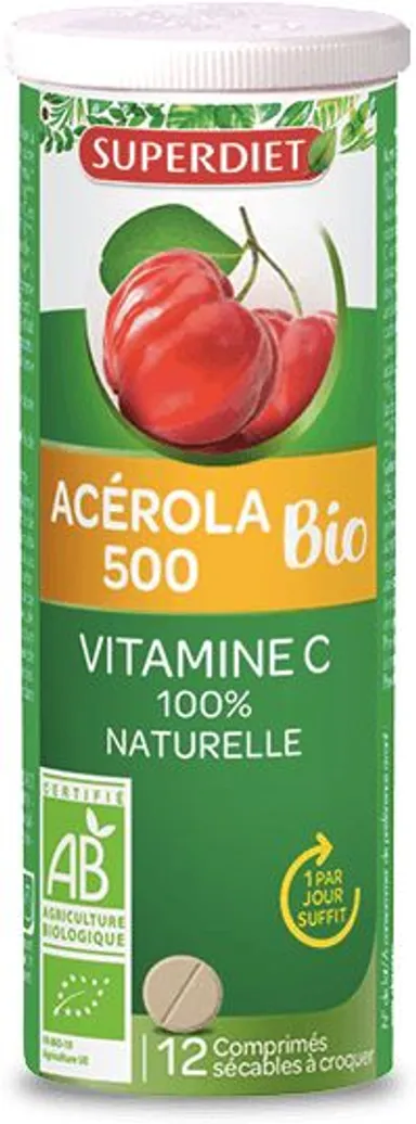 SuperDiet Acerola 500 Bio 12 Kauwtabletten