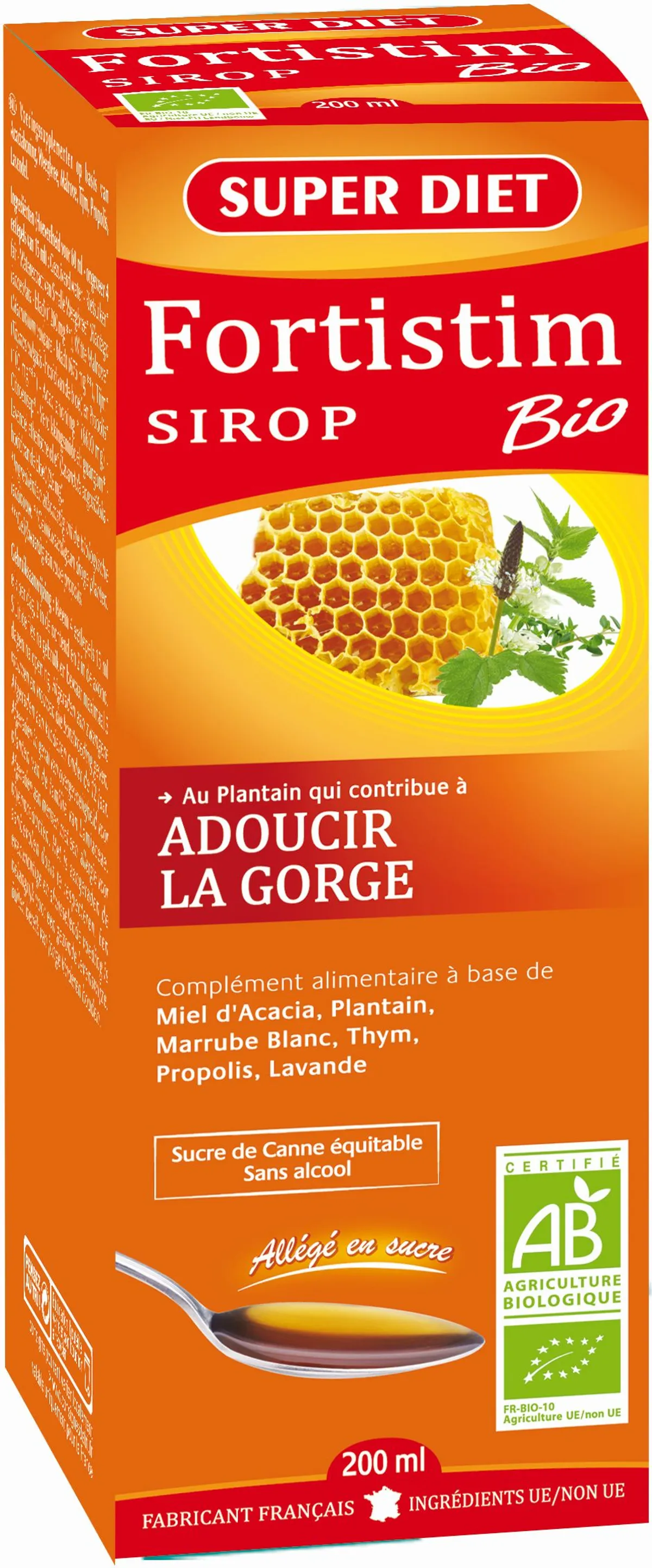SuperDiet Fortistim Sirop Adoucissant Bio 200ml