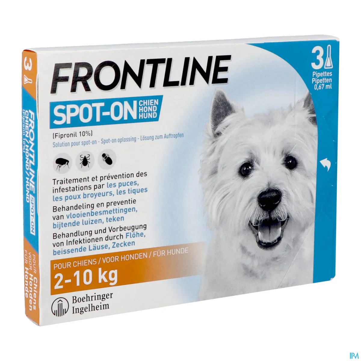 Frontline Spot On Hond 2-10 kg Pipet 3x0,67 ml