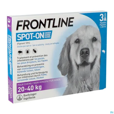 Frontline Spot On Chien 20-40kg Pipet 3x2,68ml