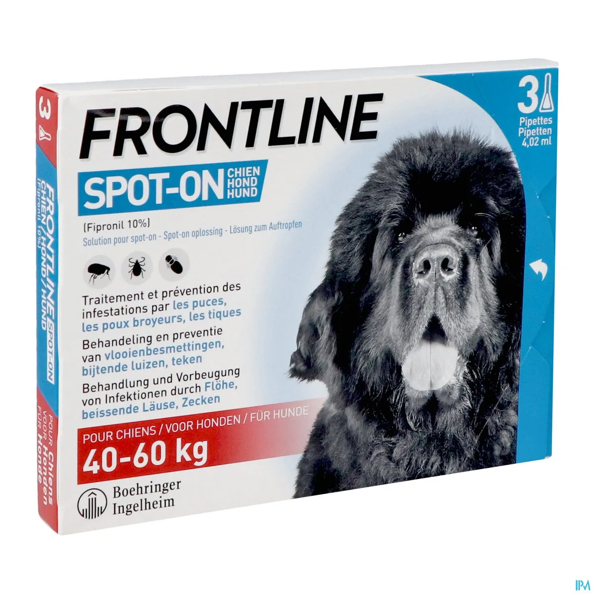 Frontline Spot On Chien 40-60kg Pipet 3x4,02ml