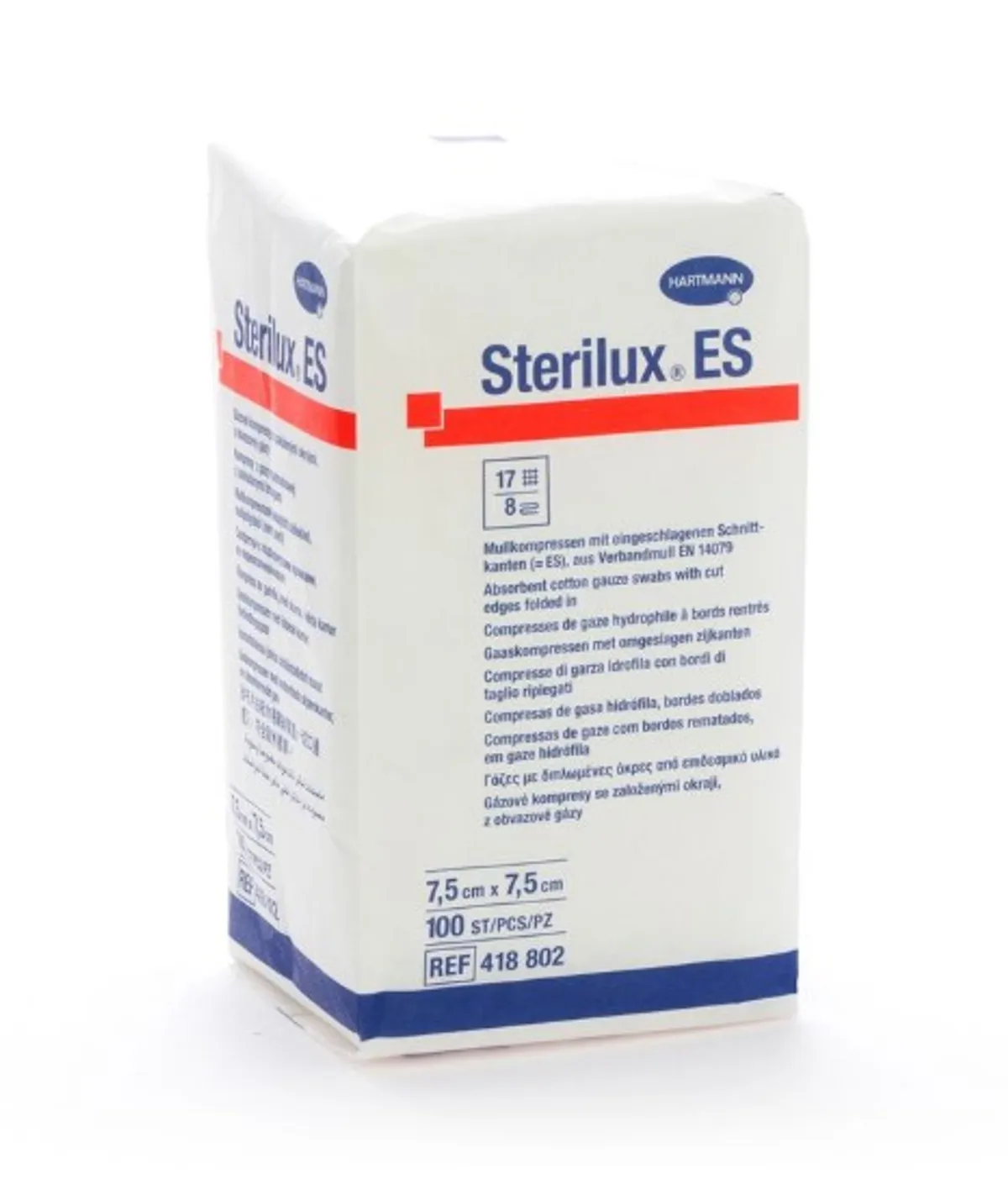 Sterilux ES 100 Compresses Non Stériles 8 Plis 7,5x7,5cm