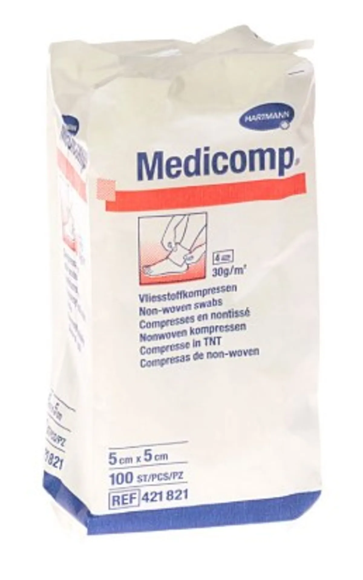Medicomp Niet-Steriele Kompressen (4 lagen) 5x5cm 100 stuks