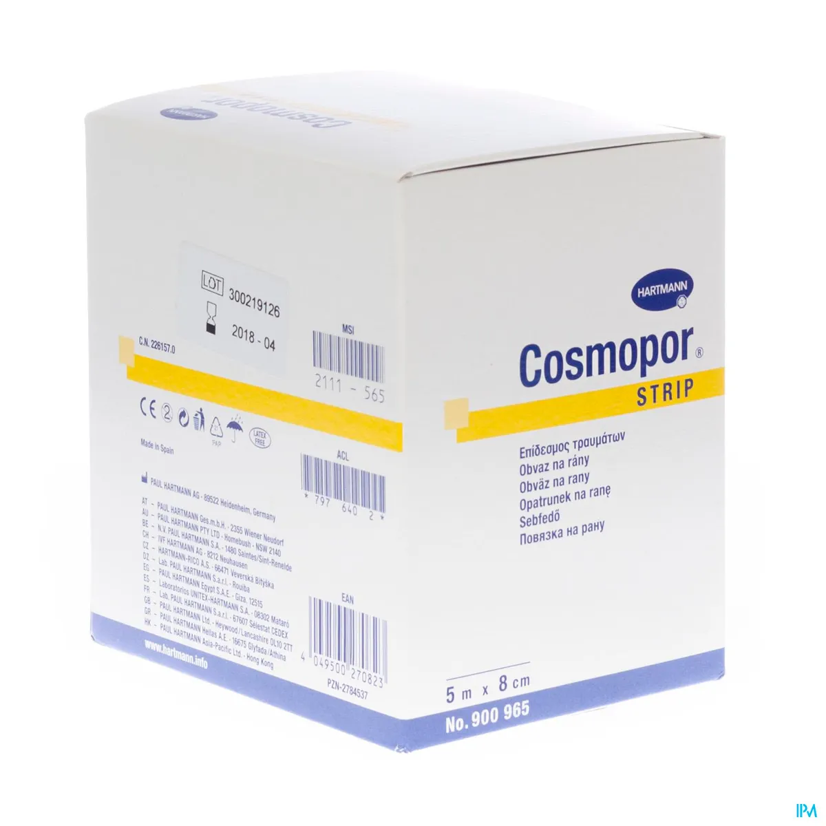 Cosmopor Strip Pflaster 8cmx5m 1 9009652