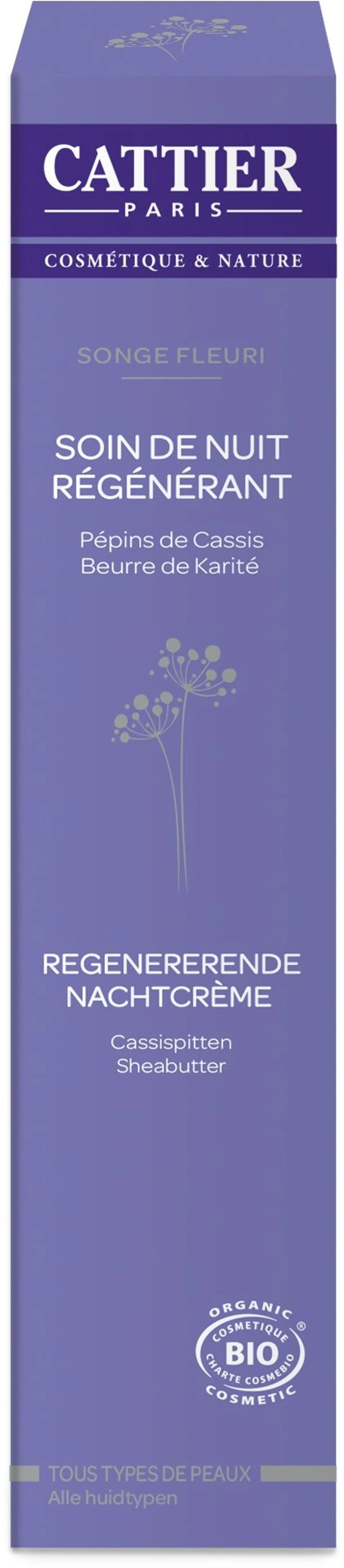 Cattier Soin de Nuit Songe Fleuri Régénérant 50ml