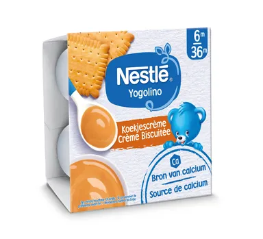 NESTLÉ Yogolino Koekjescrème Melkdessert Baby 6+ Maanden 4x100g