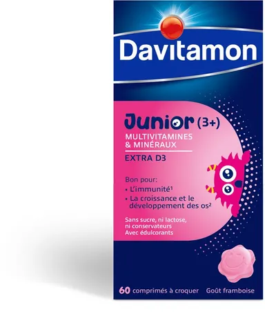 Davitamon Junior Framboise 60 Comprimés à Croquer