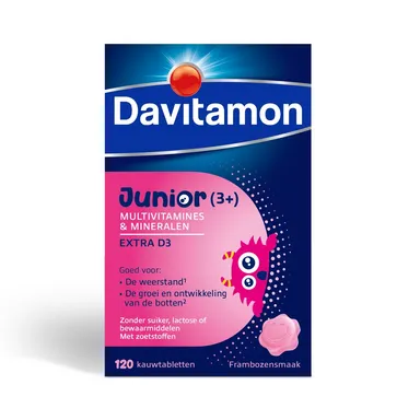 Davitamon Junior Framboos 120 kauwtabletten