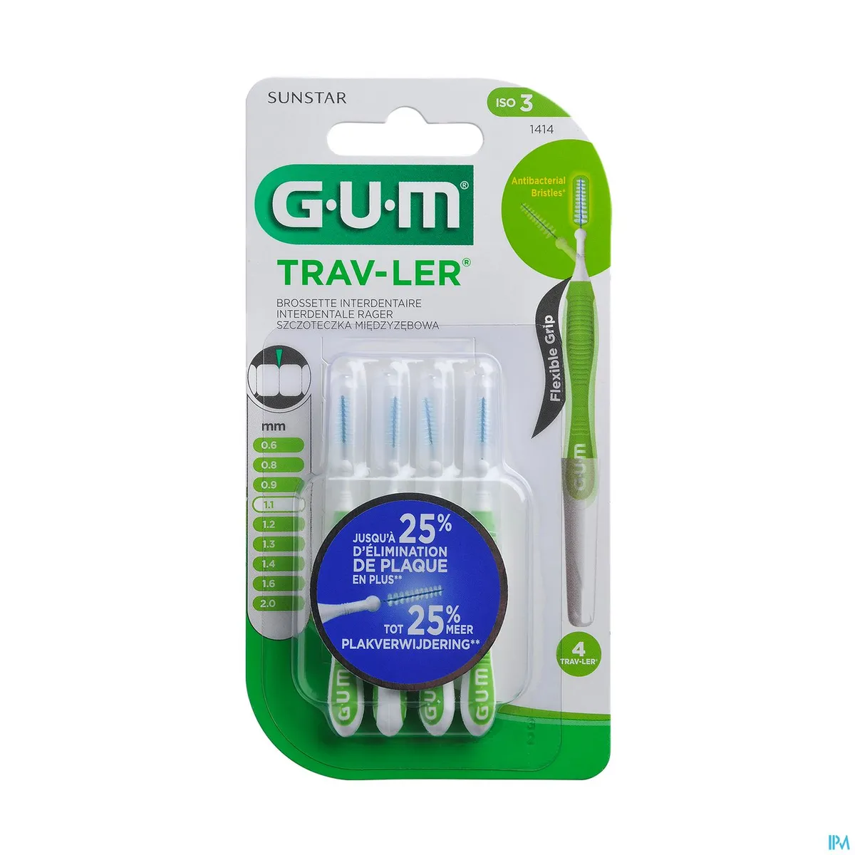GUM TRAV-LER 4 Interdentale Borsteltjes 1,1mm