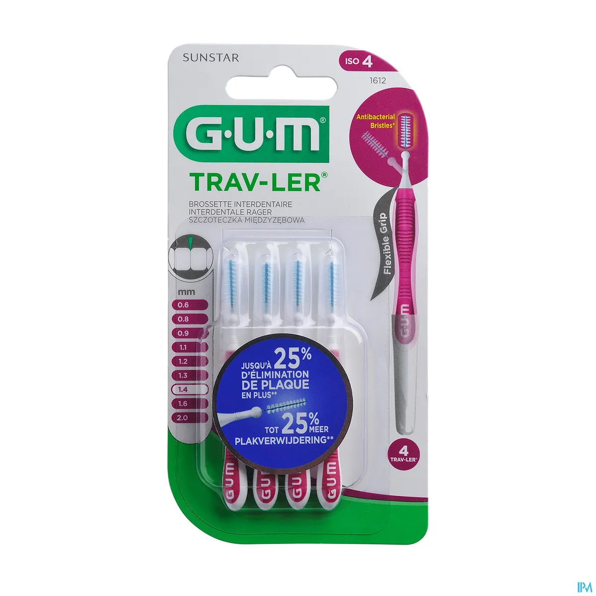 GUM TRAV-LER 4 Interdentale Borsteltjes 1,4mm