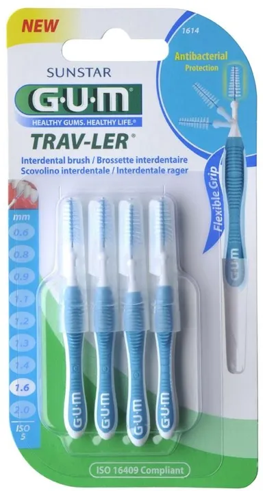GUM TRAV-LER 4 Brossettes Interdentaires 1,6mm