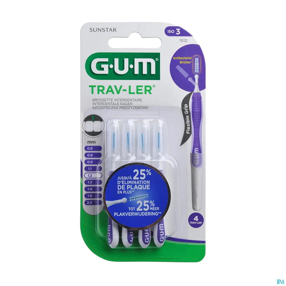 GUM TRAV-LER 4 Interdentale Borsteltjes 1,2mm
