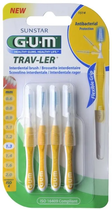 GUM TRAV-LER 4 Brossettes Interdentaires 1,3mm