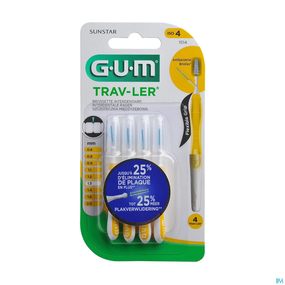 GUM TRAV-LER 4 Interdentale Borsteltjes 1,3mm