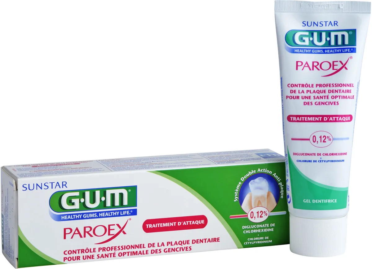 GUM Gel Dentifrice Paroex Traitement d'Attaque 75ml