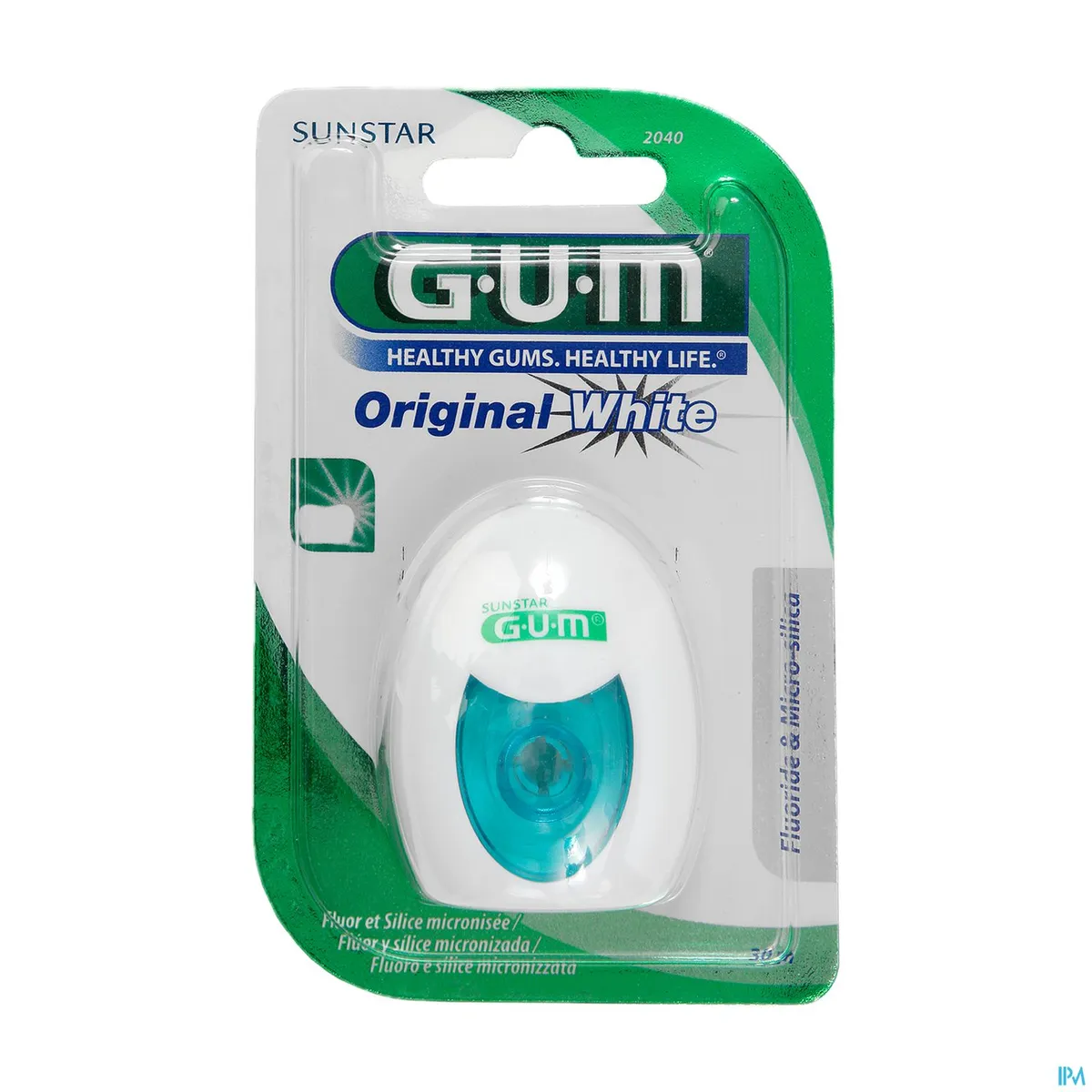 GUM Tandfloss Original White + Fluor 30m