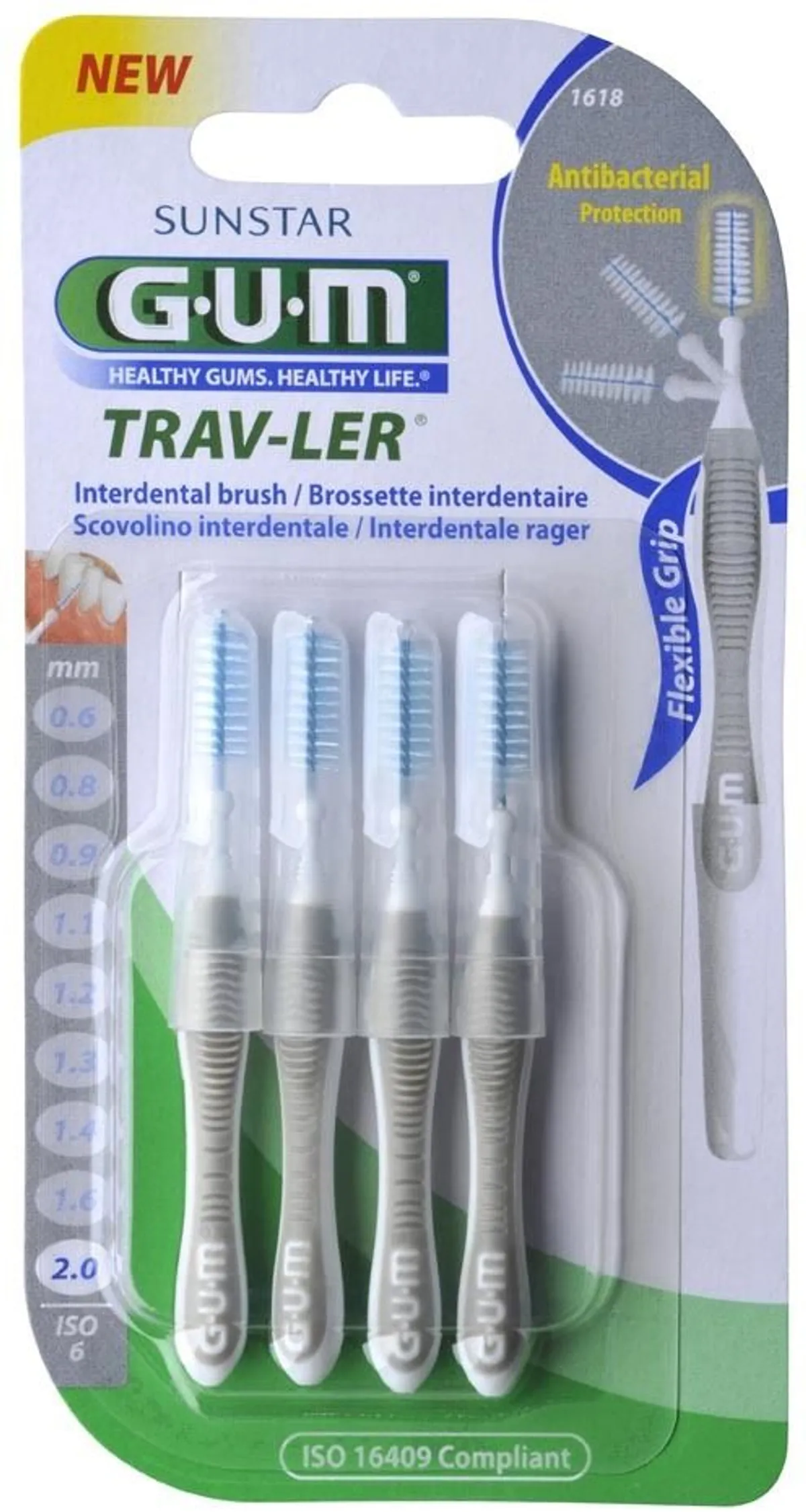 GUM TRAV-LER 4 Brossettes Interdentaires 2mm