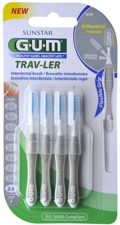 GUM TRAV-LER 4 Brossettes Interdentaires 2mm