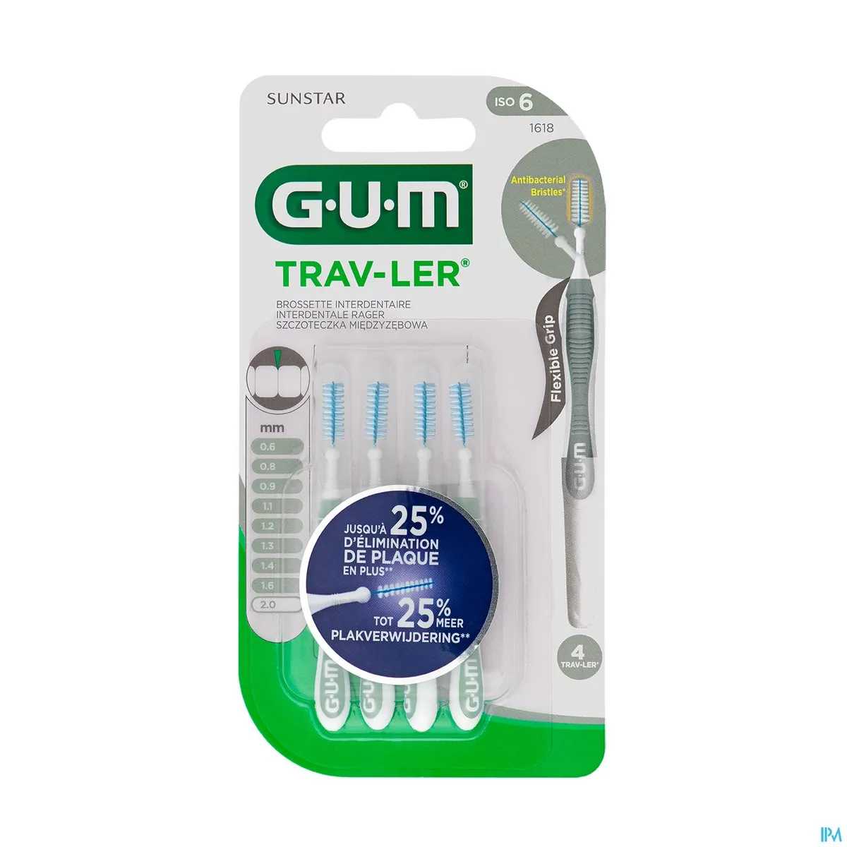 GUM TRAV-LER 4 Interdentale Borsteltjes 2mm