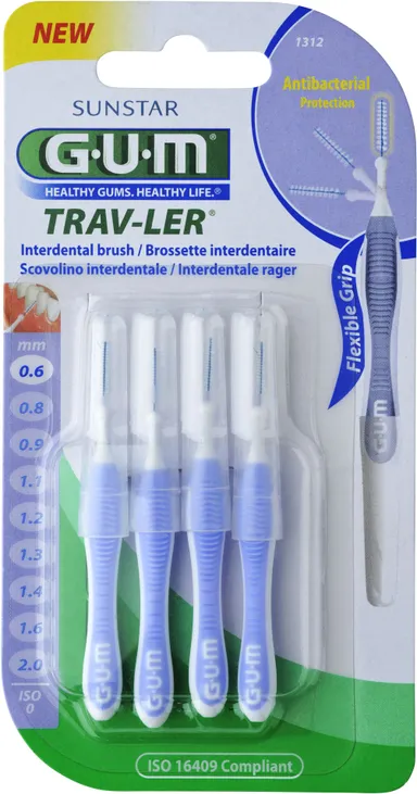 GUM TRAV-LER 4 Brossettes Interdentaires 0,6mm