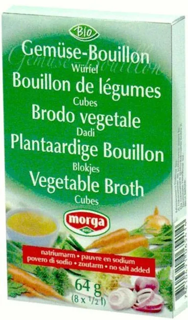 Morga Bouillon Cubes Sans Sel Bio 8x8g