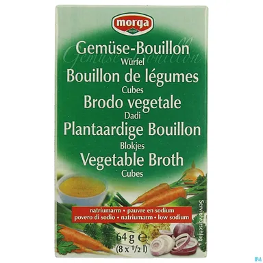 Morga Zoutloze Bouillonblokjes Bio 8x8g