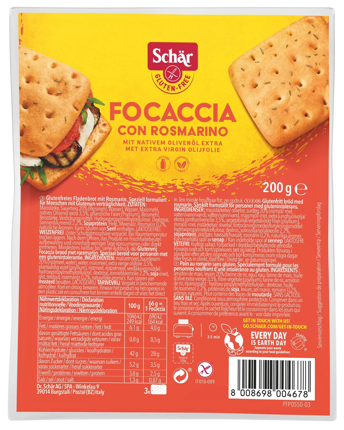 Schar Focaccia Rosmarin 200g