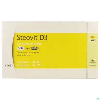Steovit D3 500mg/400 IE 168 Kauwtabletten (Citroen)