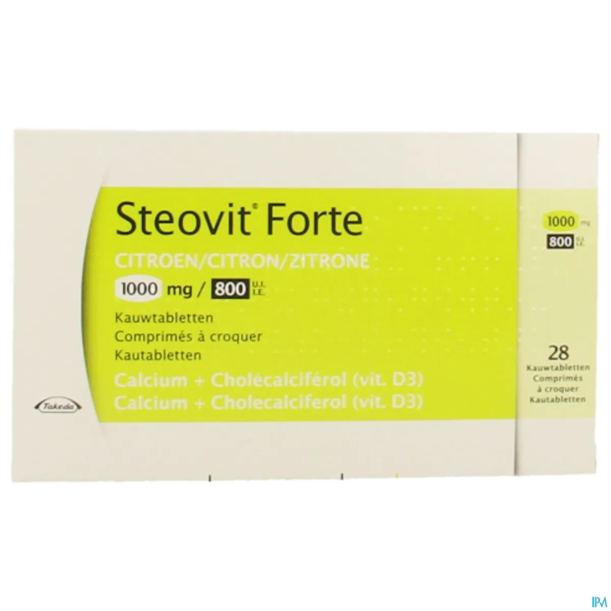 Steovit Forte 1000mg/800 IU 28 Kauwtabletten (Citroen)