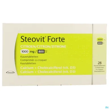 Steovit Forte 1000mg/800 IU 28 Kauwtabletten (Citroen)