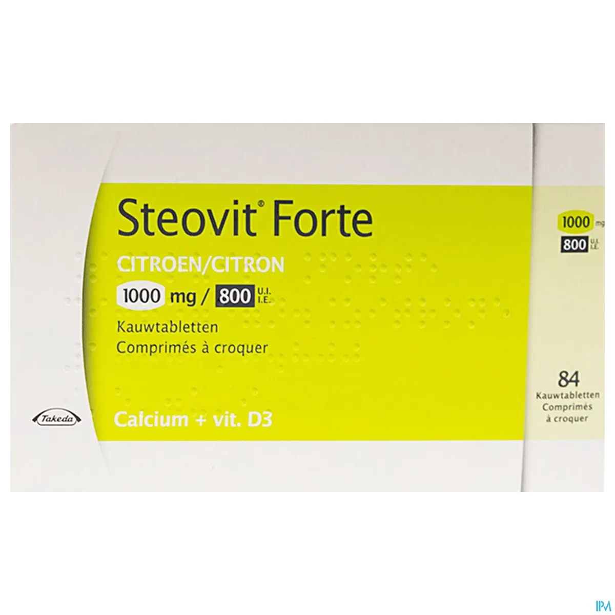 Steovit Forte 1000mg/800 IE 84 Kauwtabletten (Citroen)
