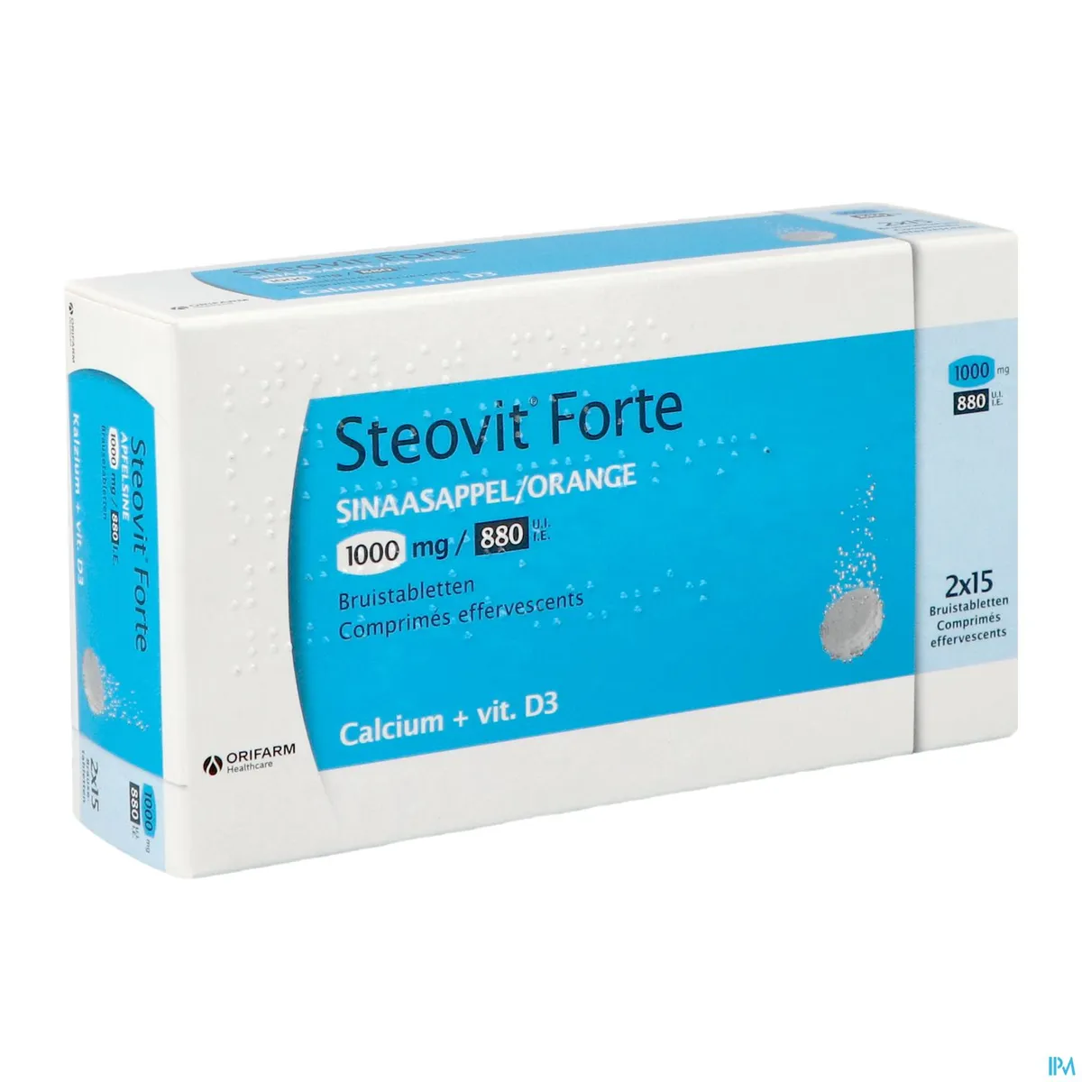 Steovit Forte 1000mg/880 IU 30 Bruistabletten (Sinaasappel)