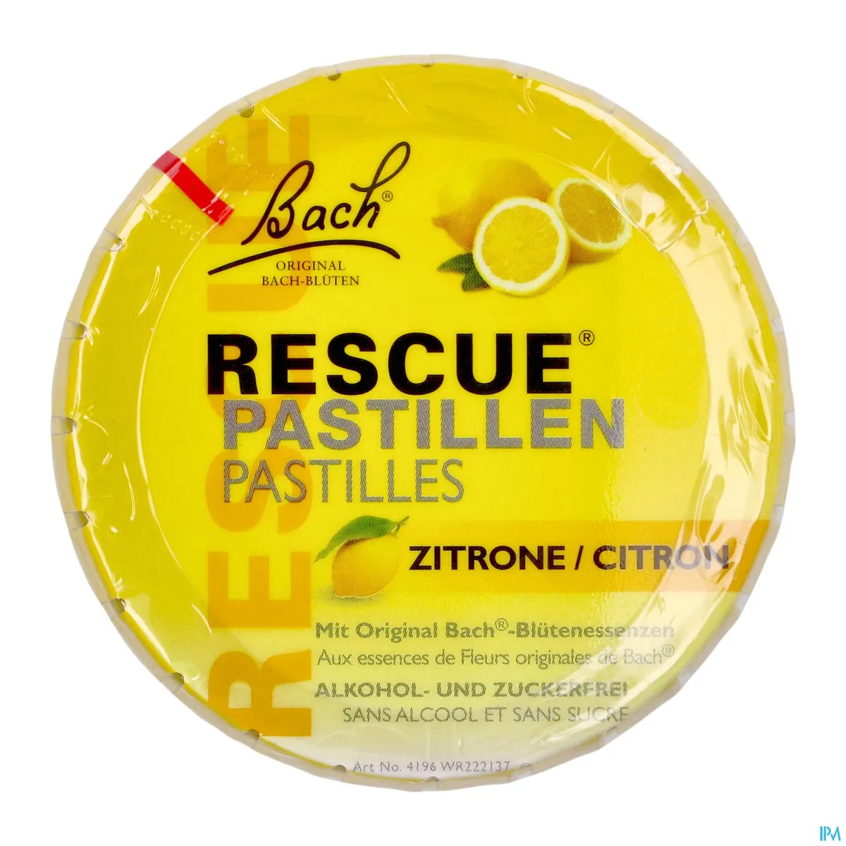 Bach Flower Rescue Pastilles citroen suikervrij 50g