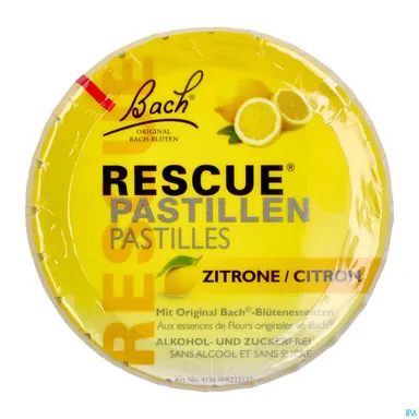 Bach Flower Rescue Pastilles citroen suikervrij 50g