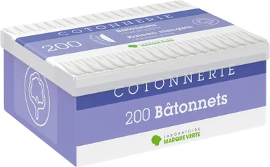 Marque Verte Coton-Tiges 200 Pièces