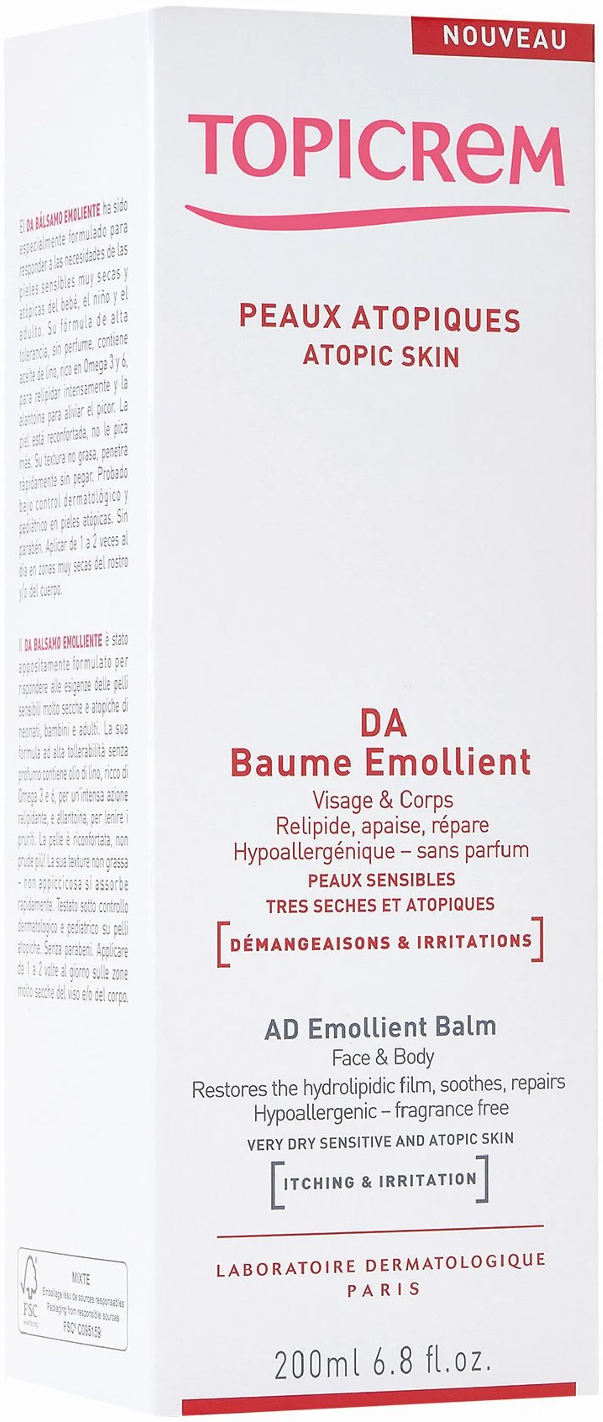 Topicrem DA Baume Emollient Visage et Corps 200ml