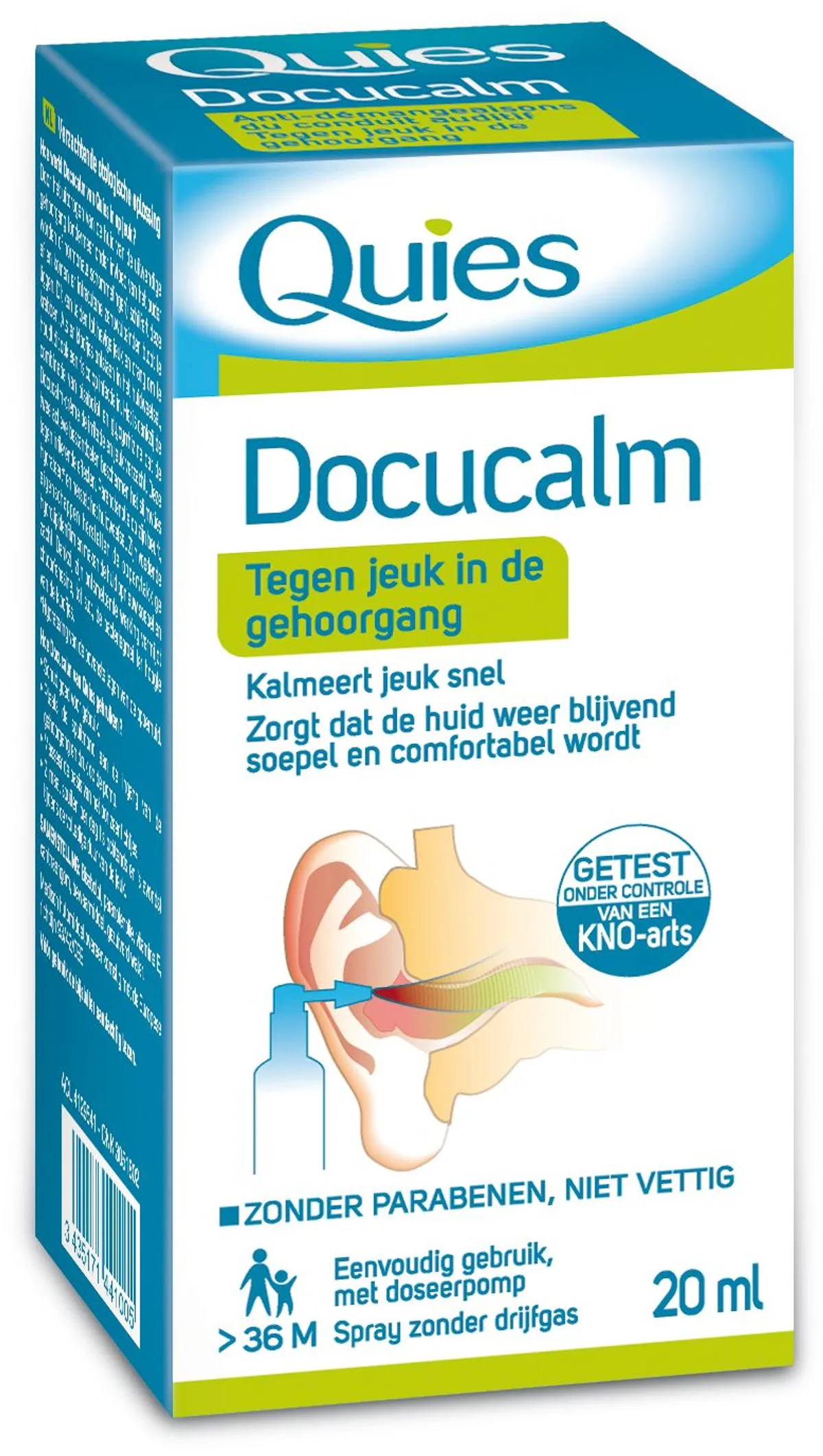 Quies Docucalm Spray Tegen Jeuk Externe Gehoorgang 20 ml