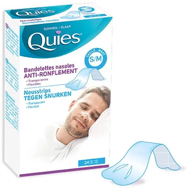 Quies 24 Bandelettes Nasales Anti-Ronflement (Petite Taille)