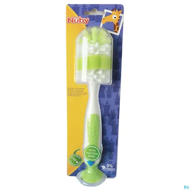 Nuby Flesborstel + Fles Geintegreerde Speen