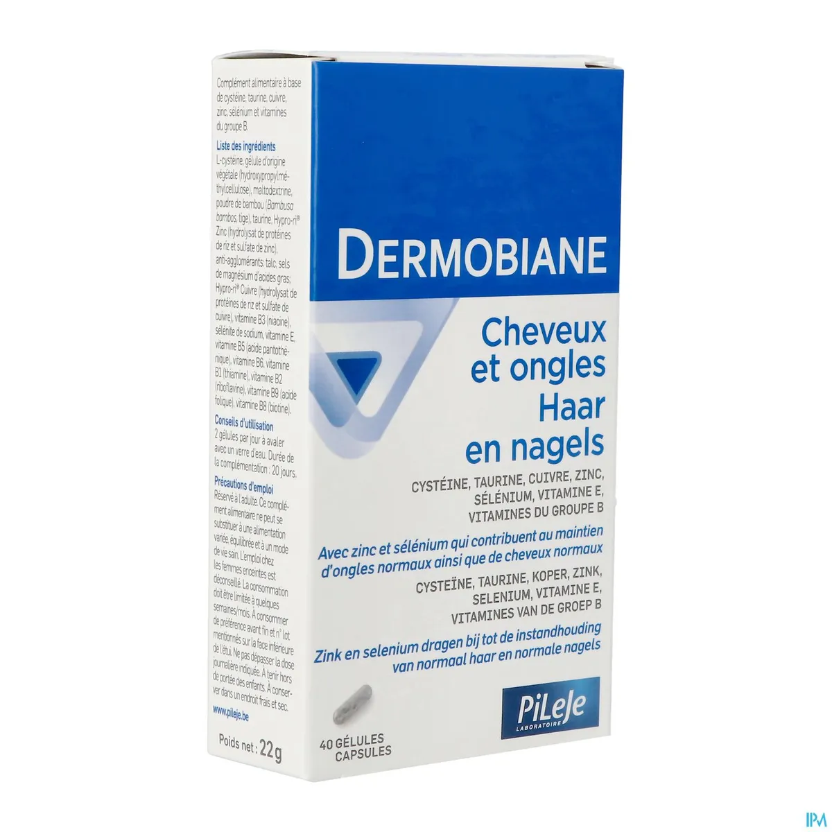 Dermobiane Cheveux Et Ongles 40 Gélules x605mg