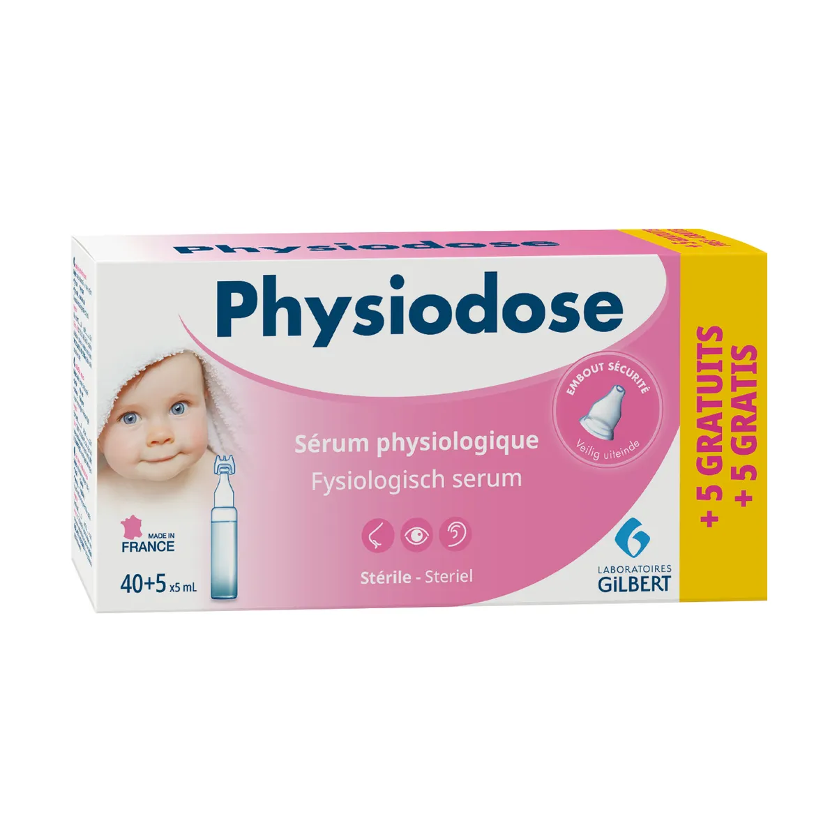 Physiodose Serum Physio Ud Ster 40 x 5 ml + 5 Gratis