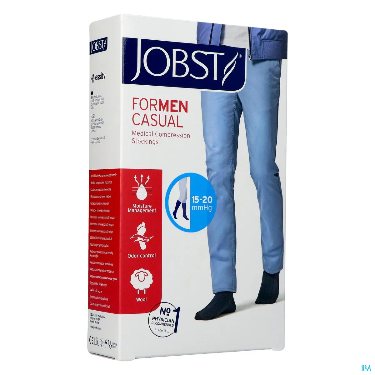 Jobst For Men Casual C1 15-20 Ad Navy S 7547605