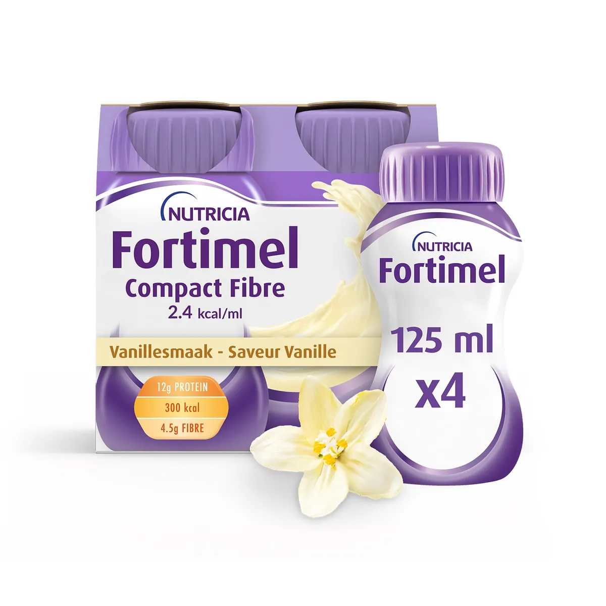 Fortimel Compact Fibre Vanille 4x125ml