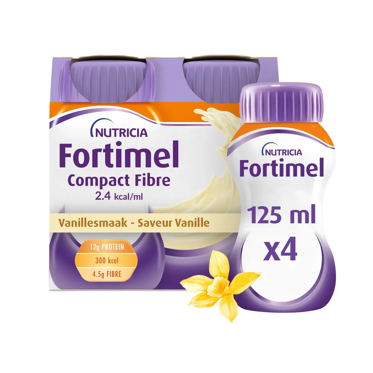 Fortimel Compact Fibre Vanille 4x125ml