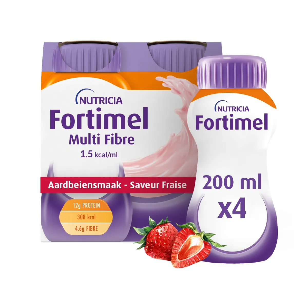 Fortimel MultiFibre 1,5Kcal Fraise 4x200ml