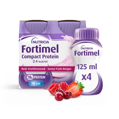 Fortimel Compact Protein 2,4Kcal Rodevruchtensmaak 4x125ml