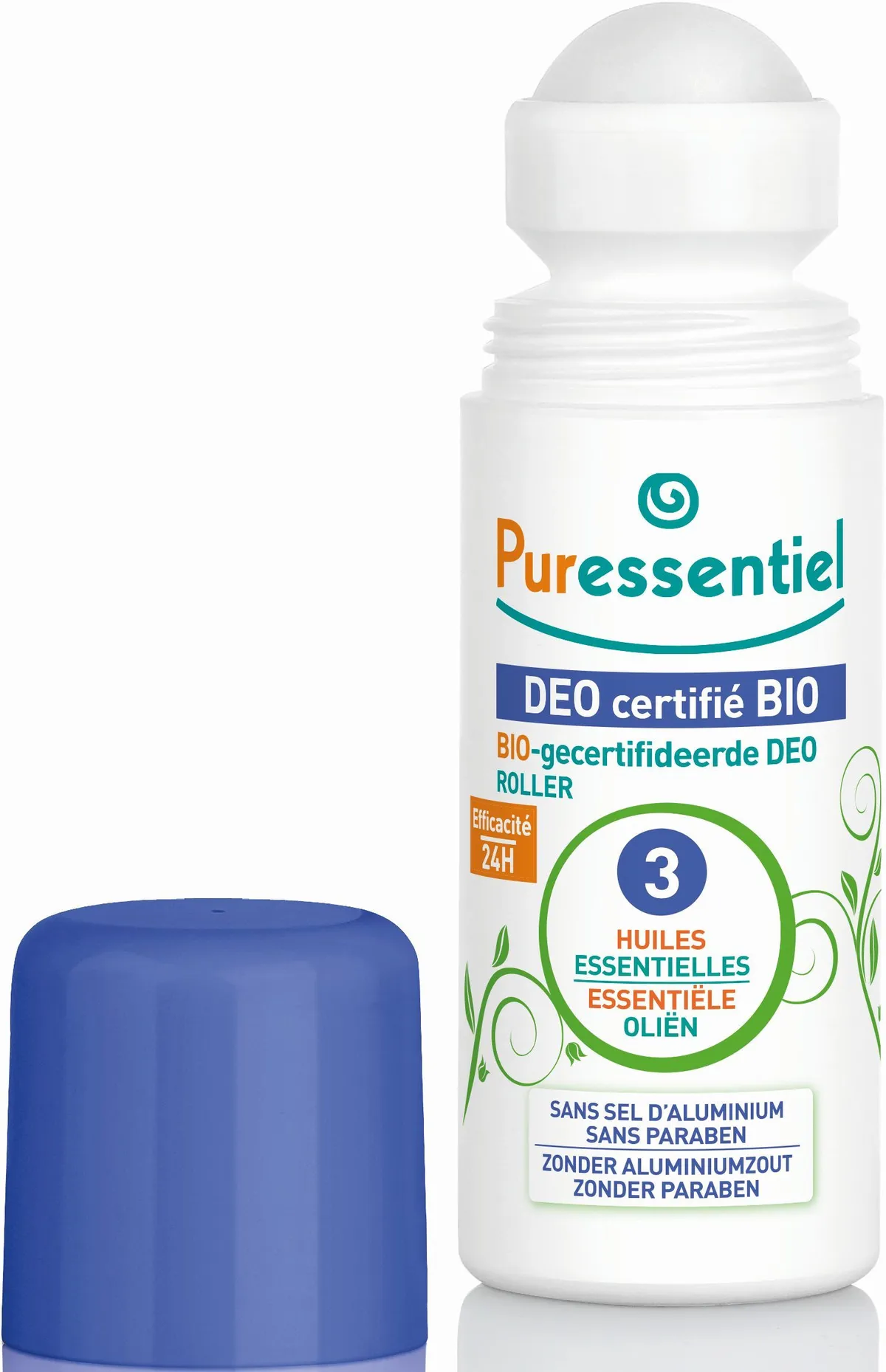 Puressentiel Bio Deo Roller 3 Huiles Essentielles 50ml