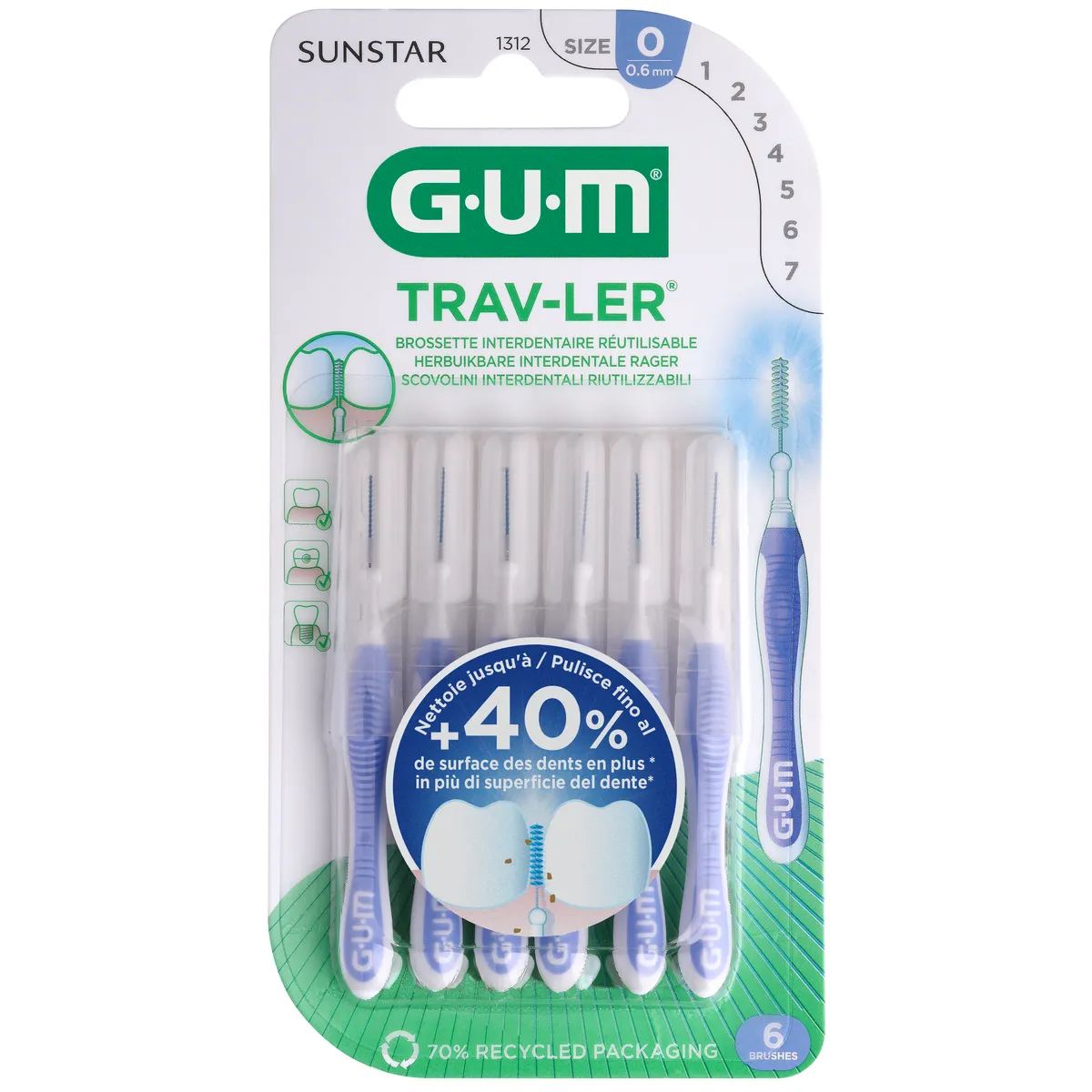 GUM Trav-Ler 0,6 mm 6 st Blister